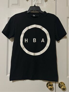 Hood by Air Black Crewneck Tee with White Label
